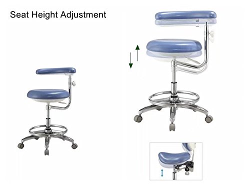 Aphrodite Deluex New Style Upgraded Dental Office Assistant Stool Nurse Chair Micro Fiber Leather by Purple-Violet