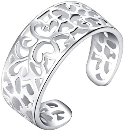 MOMIMO Adjustable Sterling Silver Toe Rings for women Open Rings Pinky Ring -Qiaofulicheerfully