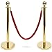 Yaheetech Black Baking Varnished Stanchion Post Rope Barriers -2 Pack Crowd Control Stanchions 36-Inch Height with 6.5 Feet Red Retractable Belt Easy Connect Assembly