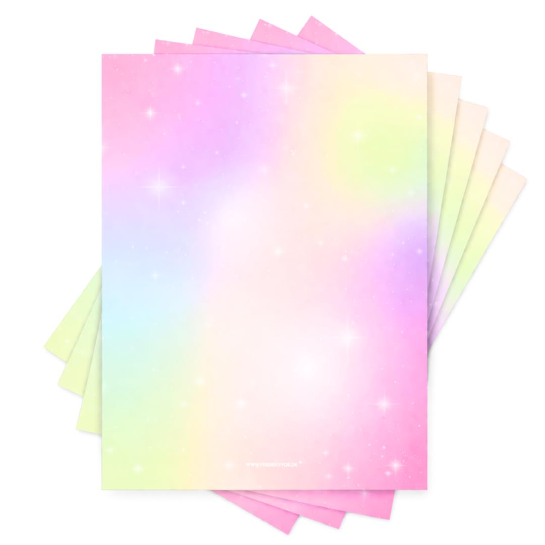 Friendly Fox Letter Paper, 50 Sheets, A4, Rainbow, Contemporary Style, Twist Color