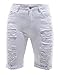 roswear Women's Ripped Denim Destroyed Mid Rise Stretchy Bermuda Shorts Jeans
