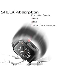 Funda impermeable para Apple Watch Generations 3 y 2, IP68, resistente al agua, a prueba de polvo, a prueba de golpes, con correa de reloj para Apple Watch de 1.654 in, color negro