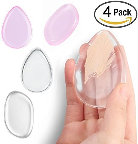 4 PCS Silicone Makeup Sponge. Makeup Applicator Blender for Foundation Highlighter Makeup and BB Cream - Zero Makeup Waste