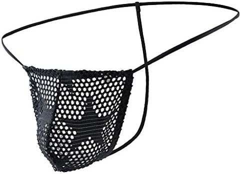 Dyuansm Mens Sexy Star See-Through G-String Bikini Briefs Mesh T-Back Thong Underwear