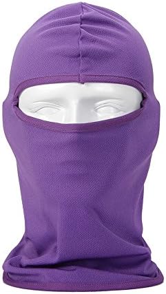 Candy Color Ultra Thin Ski Face Mask Under A Bike / Football Helmet Tactical Balaclava Hood for Motorcycle Snowboard Cycling Outdoors in Winter Neck Warmer or Lightweight Windproof Hat (Purple)