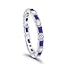 Blue Apple Co. 3mm Art Deco Full Eternity Wedding Band Baguette Round Cubic Zirconia 925 Sterling Silver Choose Color