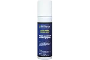 Brilliance Laser Inks 2 Oz Aluminum Laser Marking Spray - Black, Anti Clog Permanent Metal Engraving Aerosol Compatible with Fiber, YAG, Diode, and CO2 Engraver Machine