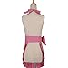 G2PLUS Mothers Aprons for Women with Pockets, Extra Long Ties, Vintage Damask Apron, Perfect for Kitchen Cooking, Baking and Gardening, 29 x 21 - inch (Pink)