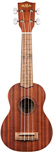 Kala KA-15S Satin Mahogany Soprano Ukulele Bundle with Gig Bag, Tuner, Strap, Fender Play, Austin Bazaar Instructional DVD, and Polishing Cloth