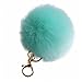 Amiley Fluffy Faux Rabbit Fur Ball Charm Pom Pom Car Keychain Handbag Wallet Backpack Key Ring (Green)