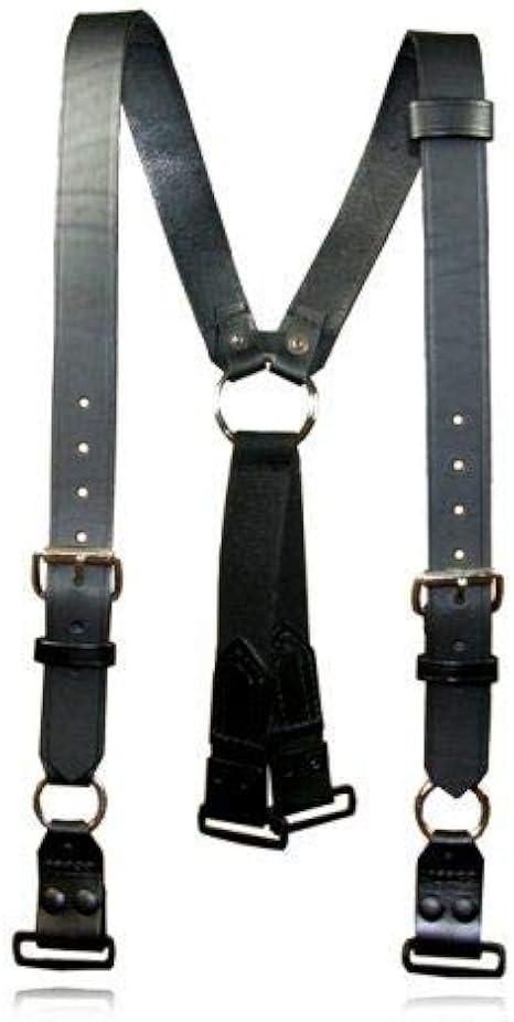 Boston Leather Firefighter Suspenders, Loop Attachment ABS Rectangular