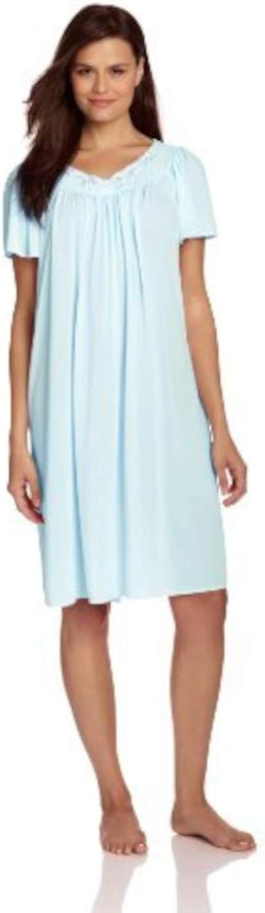 Miss Elaine New Seafoam/Pink 100 Nylon Short Gown & Robe Set2XL at