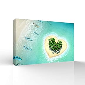 for Living Room Bedroom Home Artwork Paintings Heart Shaped Island