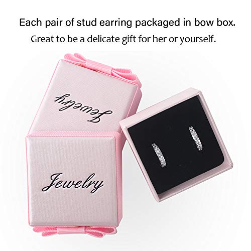 925 Sterling Silver Small Hoop Earrings Cubic Zirconia cartilage, Cubic Zirconia Cuff Earrings Huggie Stud, Gold Plated Huggie Earrings for Women Hypoallergenic (Simple-Silver)