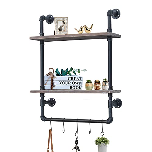 Industrial Pipe Shelving Floating Shelves Wall Mounted Iron Pipe