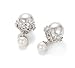 MISASHA Fashion Jewelry White Faux Imitation Pearl Double Ball Earrings