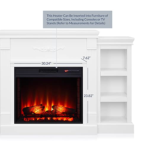 BELLEZE 28 Inch 1400W Electric Fireplace Insert, Stove Heater for TV