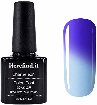 Chameleon Thermal Colour Changing Gel Polish Soak Off Nail Art Varnish Nail Polish Soak Off | Requires UV or LED Nail Lamp| Strong Blue, Azure Blue ( 10ML, Pack of 1) #5717