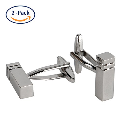 Echeer Cuff Links Set, Stoving Varnish Solid Brass CuffLinks for Men Gentleman Business Gift