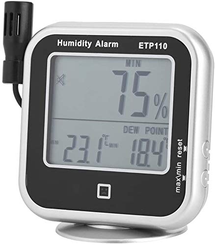 Digital Thermometer Hygrometer, Mini LCD Psychrometer Temperature Meter, High Accuracy Data Hold Humidity Wet and Temperature Dew Point Monitor, for Laboratory, Industrial, Engineering Test Etc