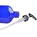 Two Blue Glass Bottle Bottles with Plastic Pump. Eco-friendly 8oz 8 oz Refillable Bottle for Cooking Sauces,Essential Oils,Lotions,Organic Beauty Products(Two Chalkboard Labels free)