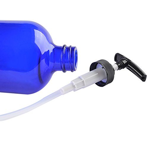 image for StarSide Two Blue Glass Bottle Bottles with Plastic Pump. Eco-friendly