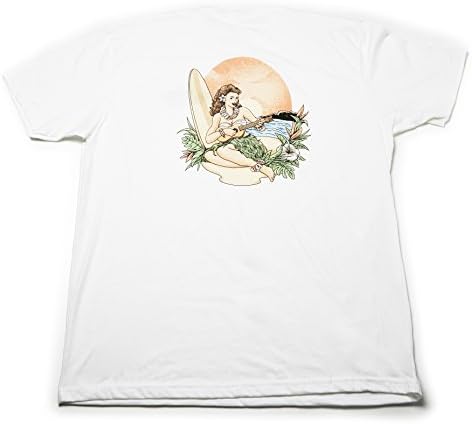 Maui Gifts Men’s Hawaiian T Shirt with Hula Girl Playing The Ukulele–A Great Novelty Adult Tshirt Gift