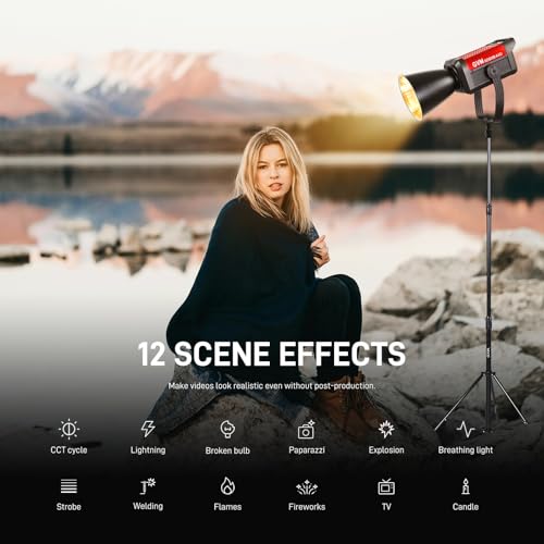 GVM 500W LED Video Light with Bluetooth App Control, 2700K-6800K CCT, 227040 lux@1m, Studio Photo Lighting with Bowen Mount, Continuous Light with Standard Cache, CRI 97+, COB SD500B