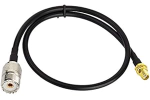 Bingfu Ham Radio Antenna Adapter Cable SMA Female to UHF SO239 Female RG58 Coaxial Jumper Cable 60cm 2 feet for Handheld Ham Radio Two Way Radio Kenwood Wouxun Baofeng BF-F8HP UV-5R UV-82 BF-888S GT-3