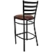 Flash Furniture HERCULES Series Black Ladder Back Metal Restaurant Barstool - Burgundy Vinyl Seat