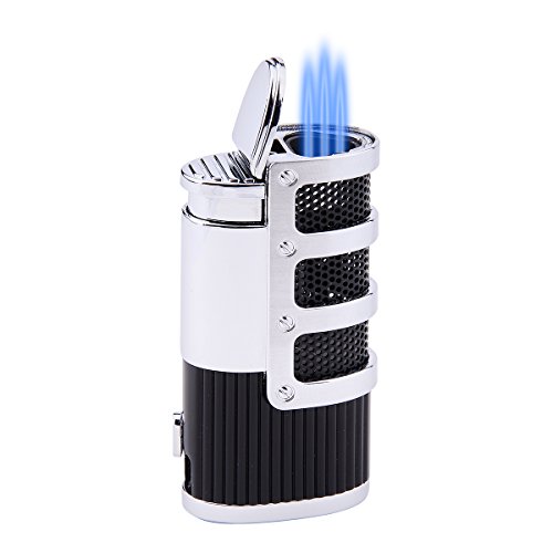 Jet flame torch triple butane cigarette gas cigar lighter with gi…