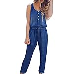 LISTHA Womens Long Jumpsuit Romper Playsuit Elastic Demin Jeans Casual www.denim.fit