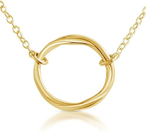 Gold Plated .925 Sterling Silver Karma Ring Circle of Life Necklace (22 Inches)