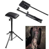 Armrest Tripod Stand, Adjustable Tattoo Tripod Stand Arm Leg Rest Chair Sponge Arm Bar Rest Studio Chair PVC Leather Black