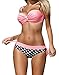 Nulibenna Push Up Two Piece Bikini Swimsuit Candy Patch Padded Swimwear Multi Medium