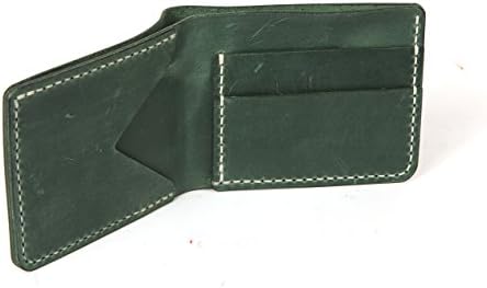 Handmade Full Grain Leather Bifold Slim Front Pocket Wallet Holder for Cash, ID and Cards