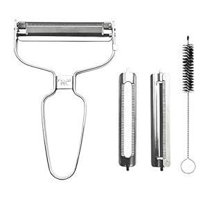 MINGZE 3 in 1 Dunschiller, Groenteschiller Duurzaam Roestvrij Staal Scherpe Messen Spiraal Snijder Multifunctionele…