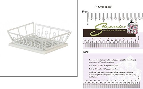 Dollhouse Miniature White Dish Drainer W Mat