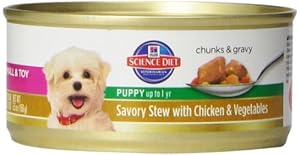 Hill's Science Diet Puppy Small & Toy Savory Stew Chicken & Vegetables Wet Dog Food, 5.5-Ounce Can, 24-Pack