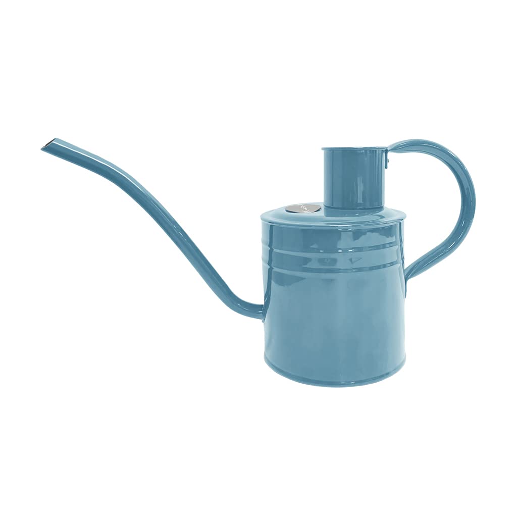 Kent & Stowe 1L Indoor Watering Can in Blue Sky, Rust-Resistant Galvanised Watering Can with Handle and Long Spout, Classic All Year Round Garden Tools Made from Steel