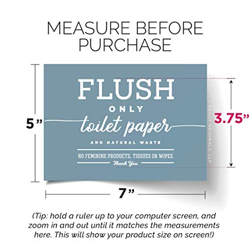 5x7" *UNFRAMED PRINT* Flush Only Toilet Paper Natural Waste Bathroom Sign Septic System Sensitive Plumbing No Feminine Sanitary Products Tampons Towels Decor Restaurant Office airbnb Modern Art