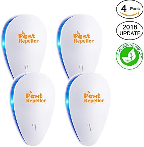 TOMSOO 2018 New Upgrade Pest Repellent Ultrasonic Contral, Eletronic Ultrasonic Pest Repeller, Safety Pest Reject Plug In For Insects – Mice, Cockroach, Spider, Ants, Mosquito, (4 PACK)
