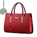 Micom 2017 Summer Womens Pure Color Pu Leather Boutique Tote Bags Top Handle Handbag (Wine Red)