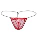 ANJUNIE Men's Transparent Thong Underwear Low Rise See Through Mesh Thong Soft Brief G-String Underpant