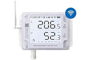 Ubibot Thermometer Hygrometer, Wireless Temperature Data Logger, Remote Humidity Monitor for Refrigerated Truck Free App Email Alarm, IFTTT 2.4GHz only (GS1-AETH1RS Ethernet)