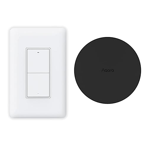 Aqara Smart Light Switch (No Neutral, Double Rocker) Plus Aqara Hub M2,  Zigbee Switch, Remote Control and Set Timer for Home Automation, Compatible 