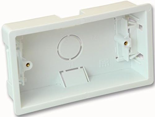 Double 35mm Dry Lining Box - 19679D / White Pattress Back Box (2 Gang, 35mm Dry Lining Box)