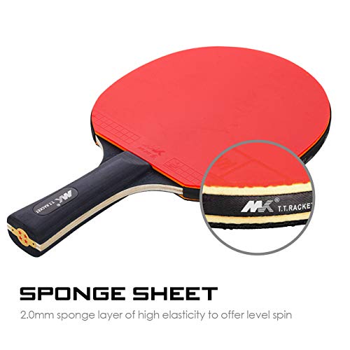 Luniquz Table Tennis Paddles Set, Ping Pong Rackets and Balls Includes Carry Case for Indoor Outdoor Play