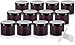 JUVITUS 6 oz Amber PET Plastic (BPA Free) Refillable Low Profile Refillable Jar (12 pack) (Black Lid)