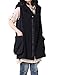 Mordenmiss Women's Sleeveless Coat Big Pockets Waistcoat Travel Hoodie Vest Style 1 XXL Black